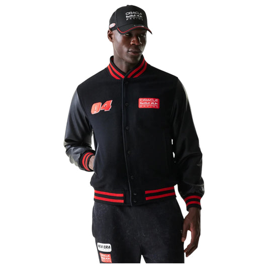 Varsity Bomber Jacket - Black