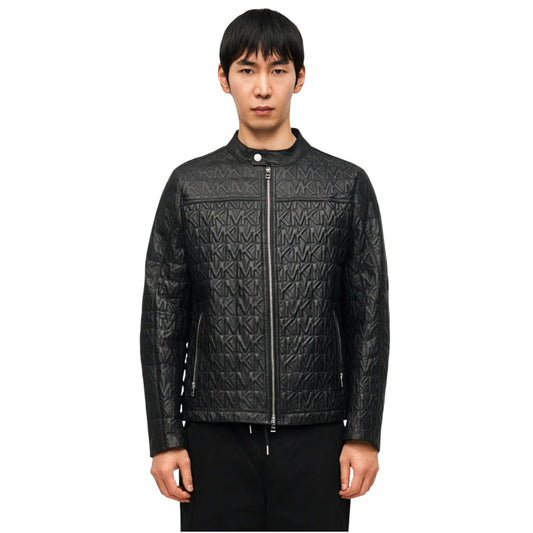 Michael Kors Quilt Racer- Leather Jacket - Black