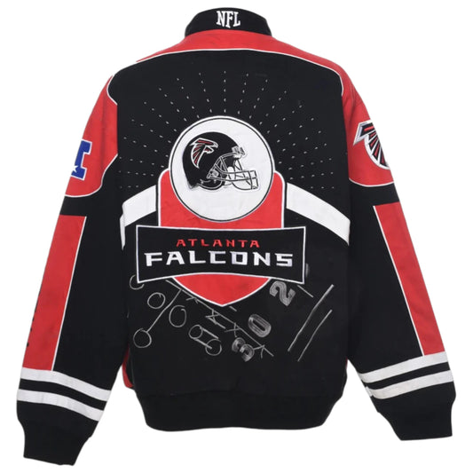 Atlanta Falcons jacket with logo and text on a white background