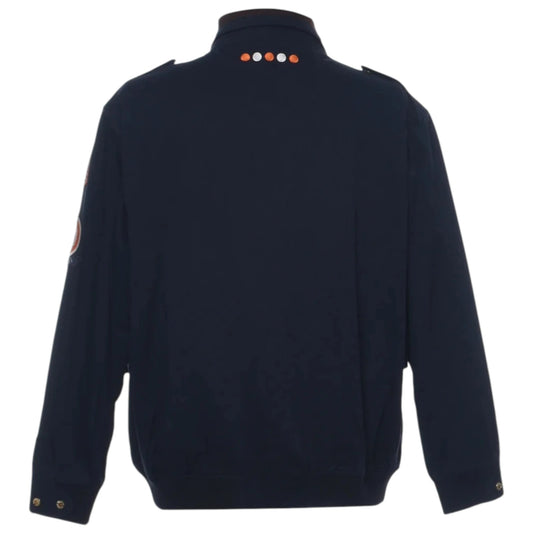 Navy blue jacket on a white background